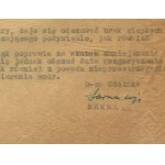 [Varšavské povstanie] Sekcia Sarna. Situačná správa z 20.9.1944 [s podpisom Narcyza Łopianowského alias Sarna].
