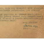 [Warsaw Uprising] Sarna section. Situation report dated 20.09.1944 [with signature of Narcyz Lopianowski a.k.a. Sarna].