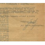 [Varšavské povstanie] Správa velenia inštruktážnej skupiny ženistov z 18.08.1944. [s podpisom veliteľa, pseudonym Jastrzębiec].
