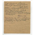 [Warsaw Uprising] Sarna section. Handwritten report dated 9.09.1944 at 10:30 a.m. [signed by Major Narcyz Lopianowski a.k.a. Sarna].