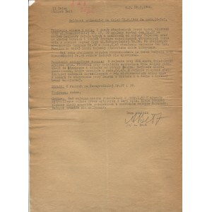 [Varšavské povstání] Batalion Bełt. Situační zpráva z 28.08.1944. [podepsán velitel Erwin Brenneisen alias Bełt].