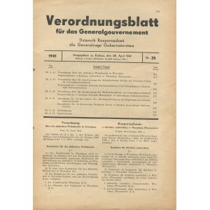 Verordnungsblatt für das Generalgouvernement. Vestník nariadení pre generálnu vládu [1940-1941].