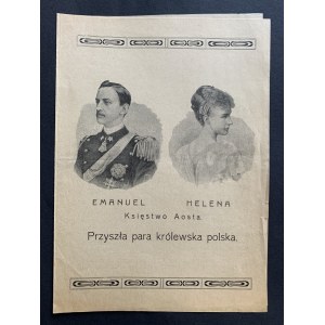 Emanuel - Helena. Knížectví Aosta. Budoucí polský královský pár. [1914/1918]