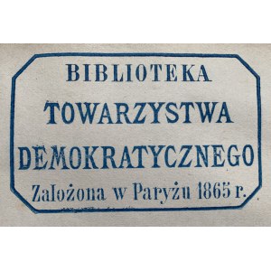 [Große Emigration - Bibliothek der Demokratischen Gesellschaft] KLOCEK - 4 Titel [1845/1868].