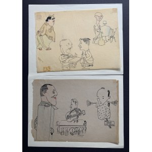 Caricatures x 2. Oflag II B - Waldenberg [1940?]
