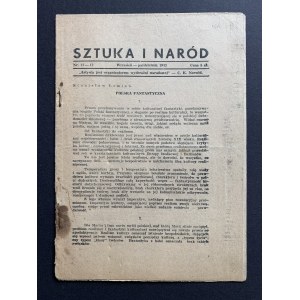SZTUKA I NARÓD. Nr 11-12. Wrzesień-październik. Warszawa [1943]