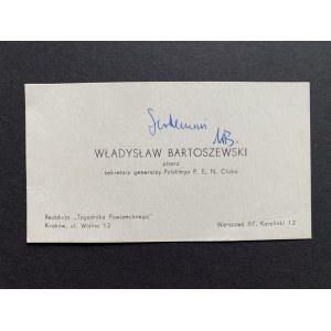 [BARTOSZEWSKI Władysław] Bilet wizytowy.