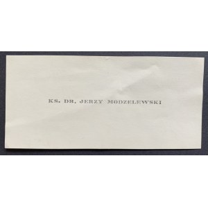 [Ks. Dr. MODZELEWSKI Jerzy] Bilet wizytowy [1941]