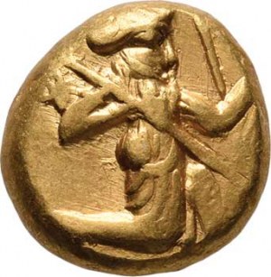 Perská říše, Artaxerxes I.-Darius III., 450-330 př.Kr, Dareikos (Statér), klečící král drží luk a o