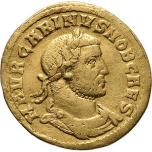 Řím, Carinus jako césar, 282 - 283, Aureus, Rv:VICTORIA.CAESARIS., Victoria na bize