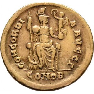 Řím, Arcadius, 383 - 408, Solidus, Rv:CONCORDIA.AVGG.CONOB., Costantinopolis
