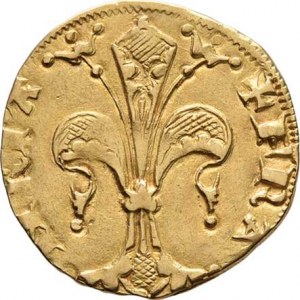 Francie, Jean le Bon, 1350 - 1364, Florén b.l., zn.přilba, minc. Montpellier, stojící