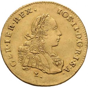 Josef II., ( 1765 - ) 1780 - 1790, 2 Dukát 1775 E/H-G, Karlovský Bělehrad, P.2, KM.2085,