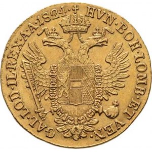 František II., 1792 - 1835, Dukát 1824 E, Karlovský Bělehrad, 3.477g, dr.hr.,