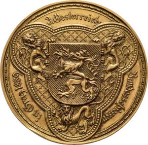 František Josef I., 1848 - 1916, 4-dukátová medaile 1889 - 3.spolkové střelby v Grazu,