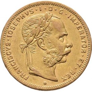 František Josef I., 1848 - 1916, 8 Zlatník 1887, 6.424g, dr.hr., nep.rysky, téměř