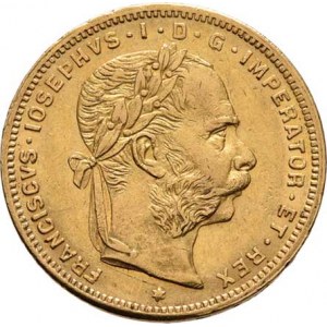 František Josef I., 1848 - 1916, 8 Zlatník 1888, 6.434g, nep.hr., nep.rysky, pěkná