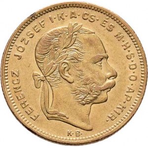 František Josef I., 1848 - 1916, 8 Zlatník 1872 KB, 6.422g, hr., nep.rysky, pěkná