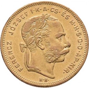 František Josef I., 1848 - 1916, 8 Zlatník 1876 KB, 6.430g, dr.hr., nep.rysky, pěkná