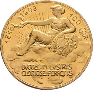 František Josef I., 1848 - 1916, 100 Koruna 1908 - jubilejní (pouze 16.000 ks),