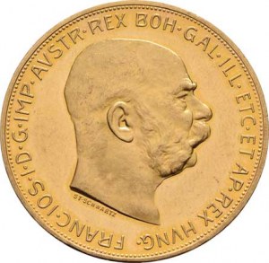 František Josef I., 1848 - 1916, 100 Koruna 1909 (pouze 3.202 ks), 33.861g, nep.hr.,