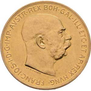 František Josef I., 1848 - 1916, 100 Koruna 1910 (pouze 3.074 ks), 33.829g, nep.hr.,