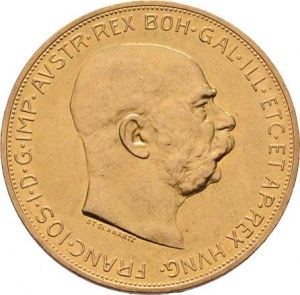 František Josef I., 1848 - 1916, 100 Koruna 1910 (pouze 3.074 ks), 33.829g, nep.hr.,