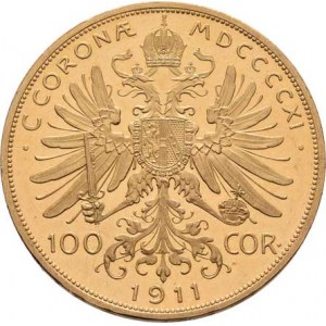 František Josef I., 1848 - 1916, 100 Koruna 1911 (pouze 11.000 ks), 33.875g, nep.hr.,
