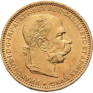 František Josef I., 1848 - 1916, 20 Koruna 1892, 6.765g, nep.hr., nep.rysky, pěkná