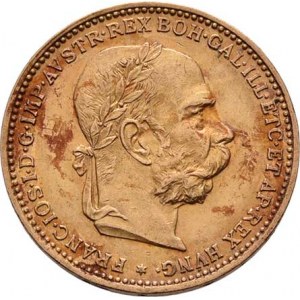 František Josef I., 1848 - 1916, 20 Koruna 1892, 6.769g, nep.hr., nep.rysky, skvrnky,