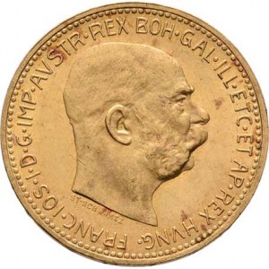 František Josef I., 1848 - 1916, 20 Koruna 1909 - Schwartz, 6.778g, nep.hr.,