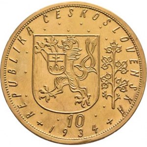 Československo, období 1918 - 1939, 10 Dukát 1934 (raženo pouze 1298 ks), 34.853g,
