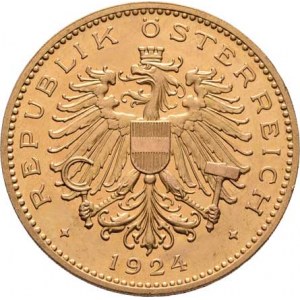 Rakousko, republika, 1918 -, 100 Koruna 1924, KM.2831 (Au900, pouze 2.851 ks),