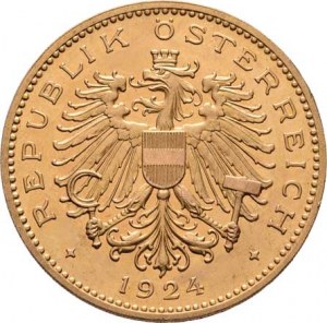 Rakousko, republika, 1918 -, 100 Koruna 1924, KM.2831 (Au900, pouze 2.851 ks),