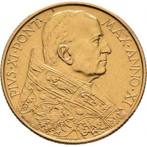 Vatikán, Pius XI., 1922 - 1939, 100 Lira 1932 - XI.rok pontifikátu, Y.9 (Au900, pouze