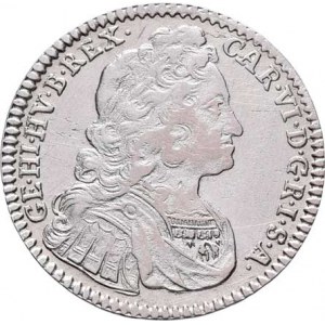 Karel VI., 1711 - 1740, VI Krejcar 1740, Hall, M-A.240, 3.355g, vlas.rysky,