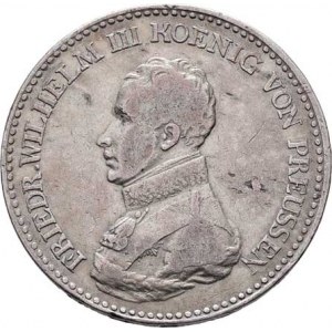 Prusko - král., Friedrich Wilhelm III.,1797 - 1840, Tolar 1818 A, Berlín, KM.396 (Ag750), 21.938g,