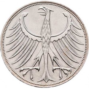 Německo - BRD, 1949 -, 5 Marka 1968 D, KM.112.1 (Ag625), 11.191g, nep.hr.,
