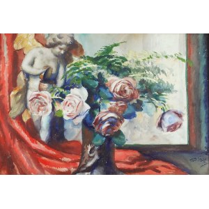Teodor GROTT (1884-1972), Róże i aniołek