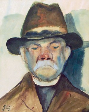 Julian FAŁAT (1853-1929), Mężczyzna w kapeluszu