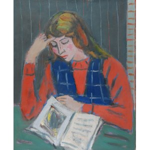 Jerzy LUBAŃSKI (1925-2005), Portret dziewczyny z książką