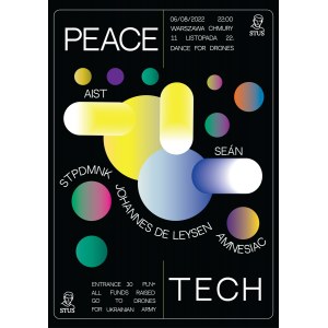 Arina Poskosie BOZHOK (nar. 2002), Peace TEXHO (plakát akce), 2022