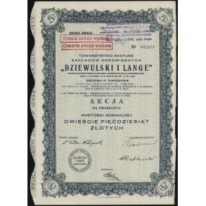 Polska, akcja na okaziciela o wartości 250 złotych, 1926, Warszawa