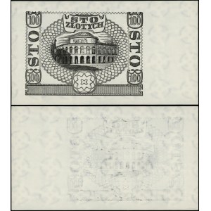 Polska, czarnodruk strony odwrotnej banknotu 100 złotych, 1.03.1940