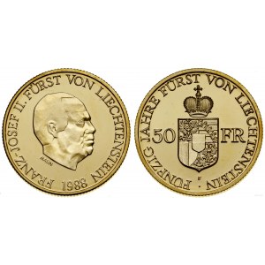 Lichtenštejnsko, 50 franků, 1988