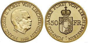 Liechtenstein, 50 francs, 1988