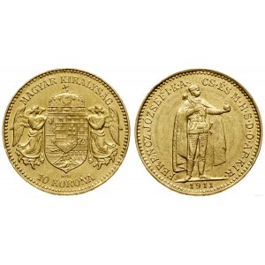 Węgry, 10 koron, 1911 KB, Kremnica