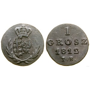 Polska, 1 grosz, 1812 IB, Warszawa