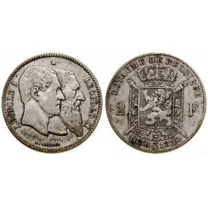 Belgia, 2 franki pamiątkowe, 1880, Bruksela