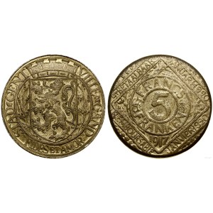 Belgia, 5 franków, 1917, Gandawa